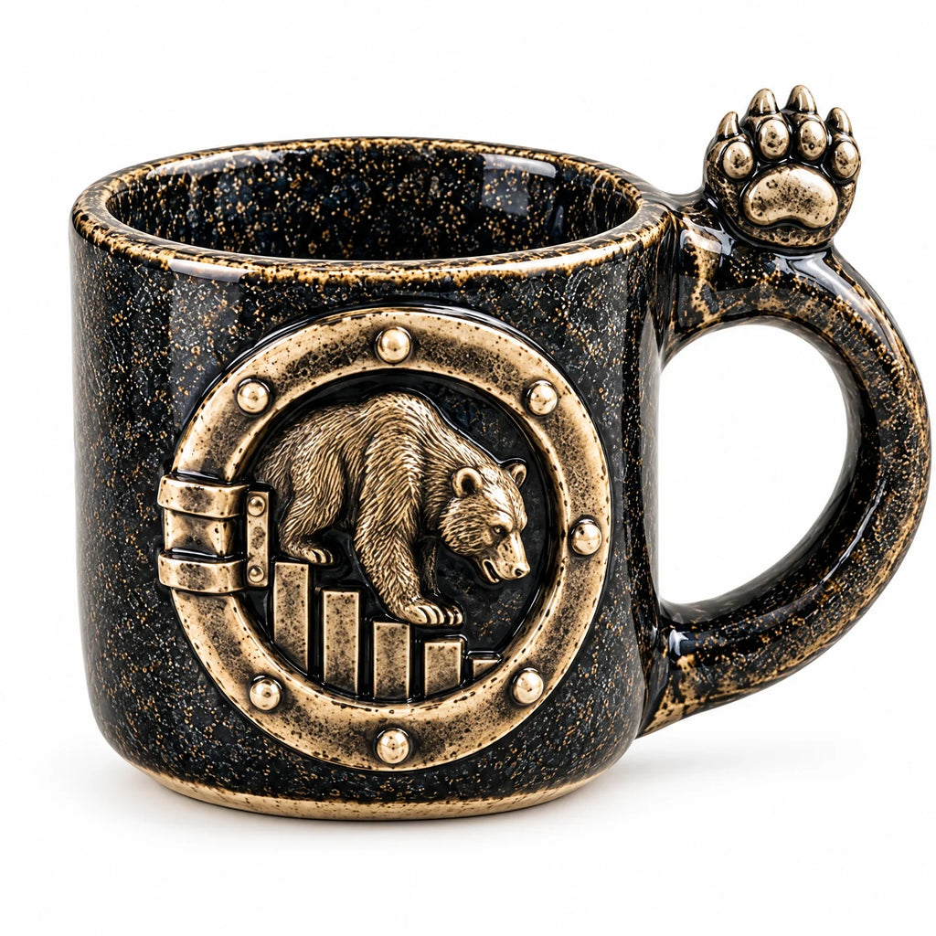CryptoMug Bear Market — vue sur fond blanc