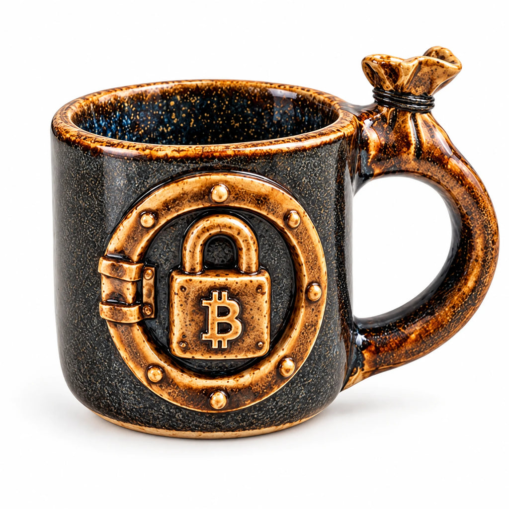 CryptoMug HODL — vue sur fond blanc