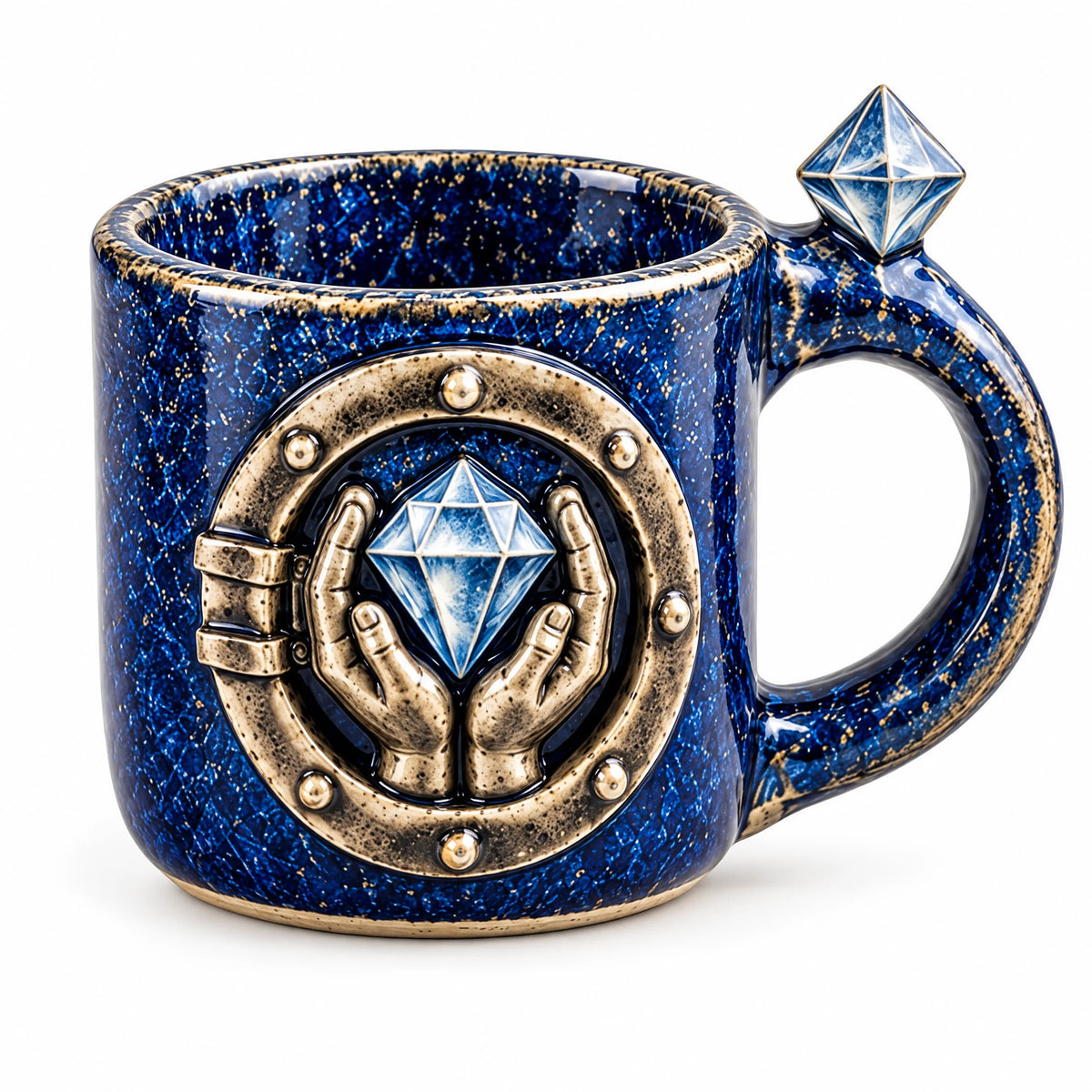 CryptoMug Diamond Hands — vue sur fond blanc
