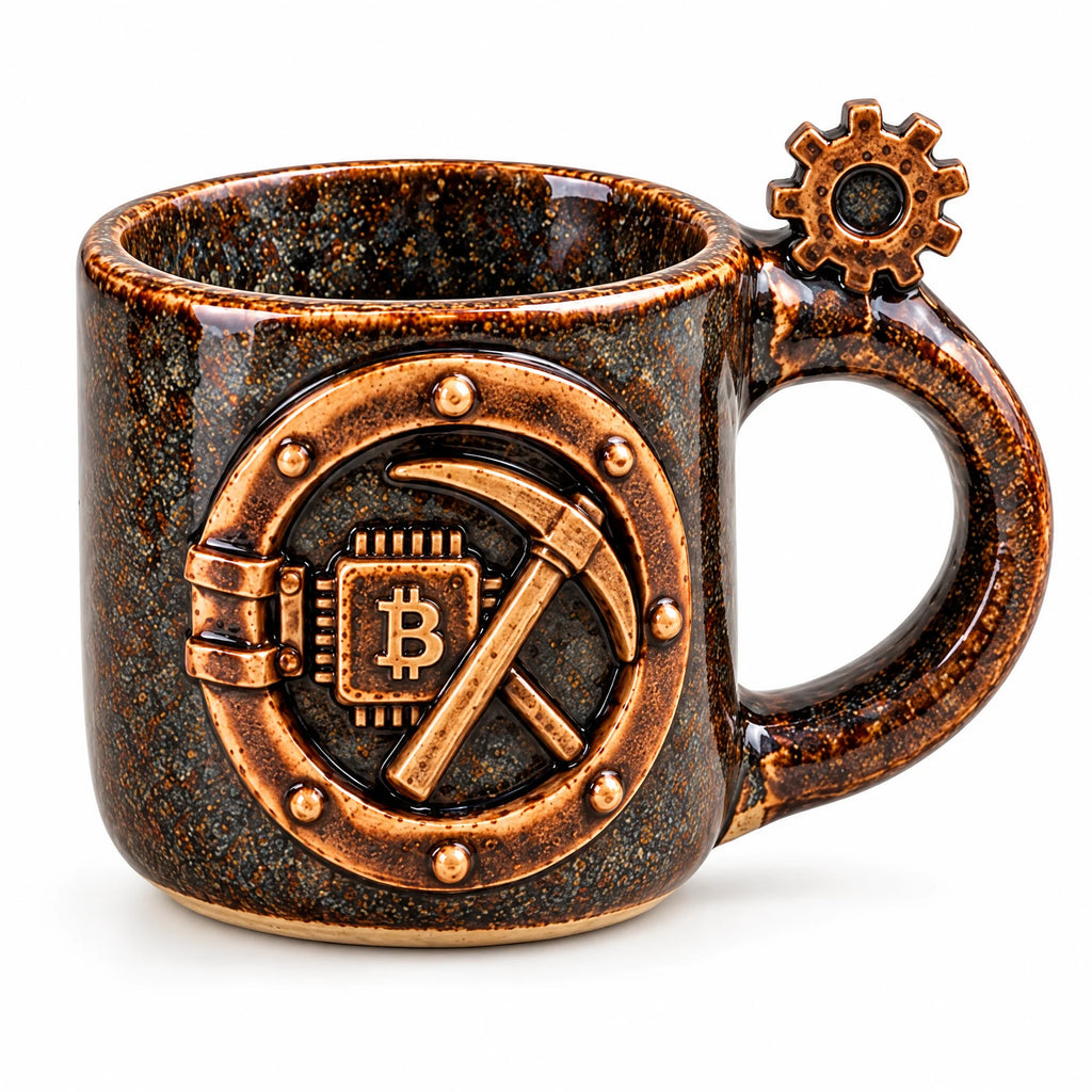 CryptoMug Miner — vue sur fond blanc